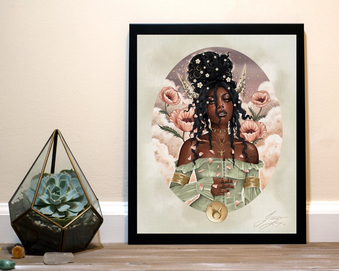 Taurus Portrait Zodiac Art Print - Etsy