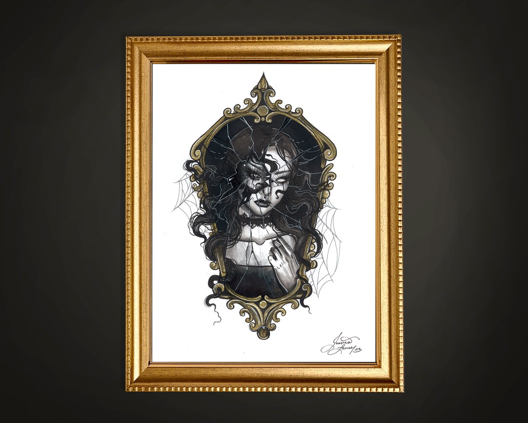 Spectrophobia - Fear of Mirrors - Inktober Art Print - Etsy