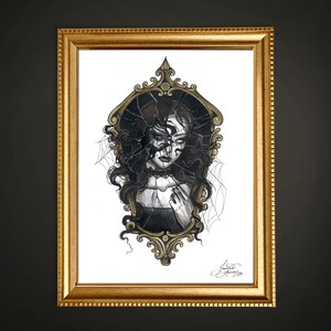 Spectrophobia - Fear of Mirrors - Inktober Art Print