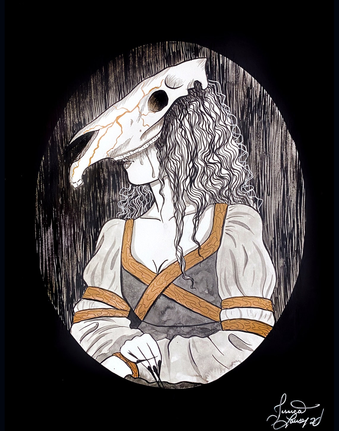 La Cegua Inktober Art Print Etsy