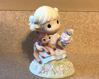 Precious Moments #730013 "Discover The Beauty All Around You" Disney Bambi Deer Flower