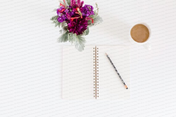 Notebook Mockup Notebook Floral Flatlay Pink Simple Flatlay Blush