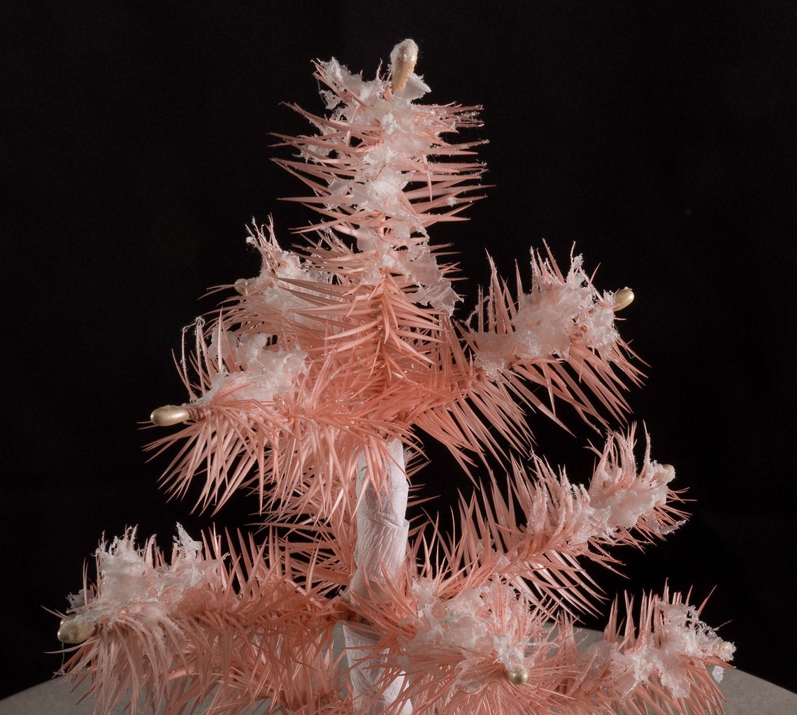 Small Pink Feather Tree w/ Flocking 12 tall Blush Etsy