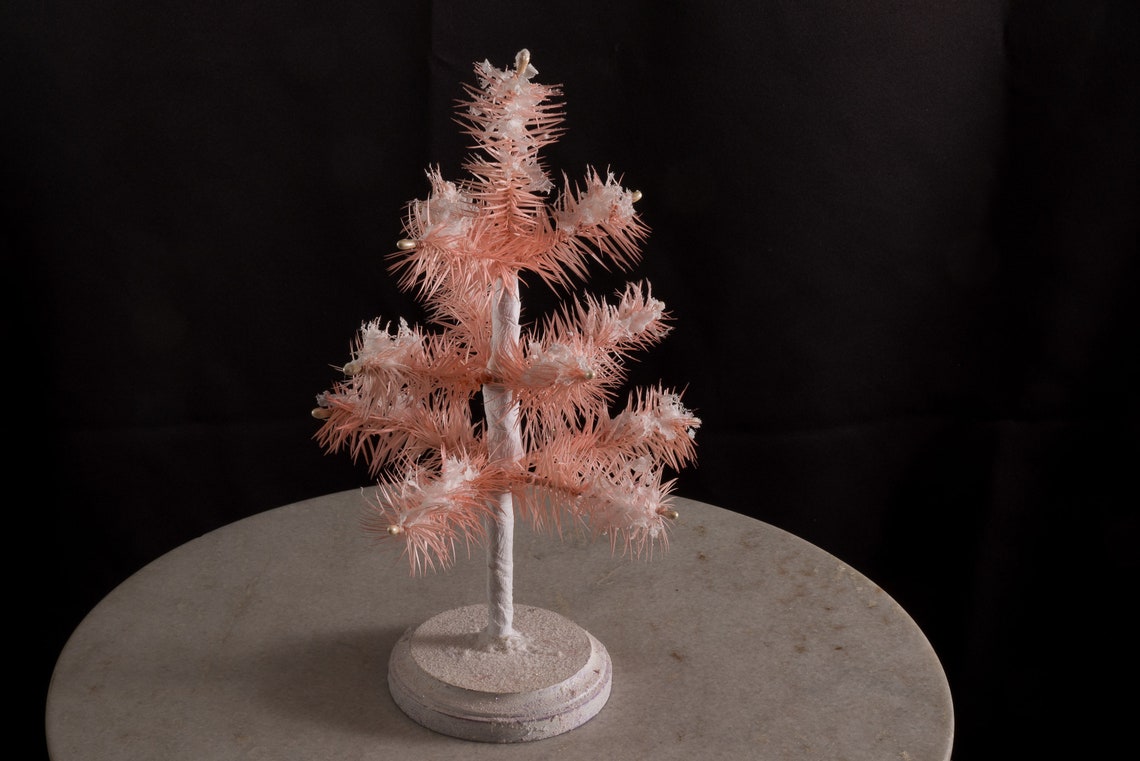 Small Pink Feather Tree w/ Flocking 12 tall Blush Etsy