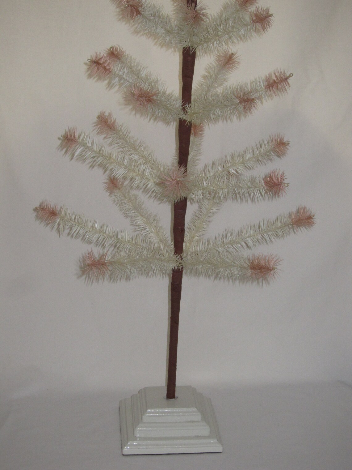 Large White & Pink Feather Tree 47 tall with Stand Etsy
