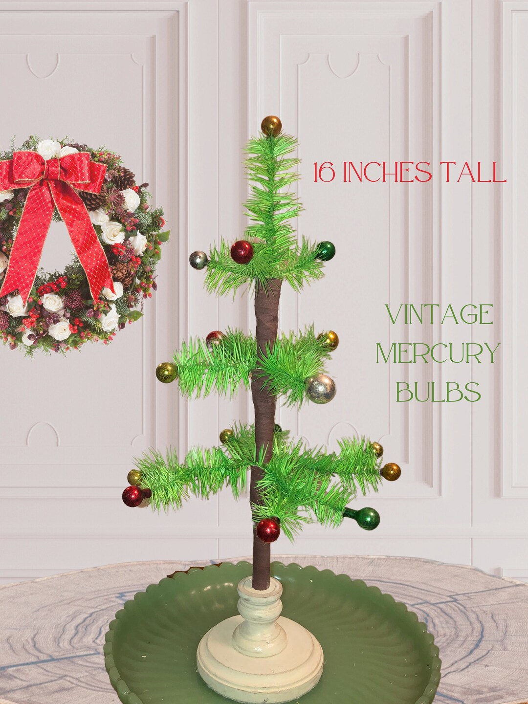 Small Goose Feather Christmas Tree Multicolored Vintage Etsy