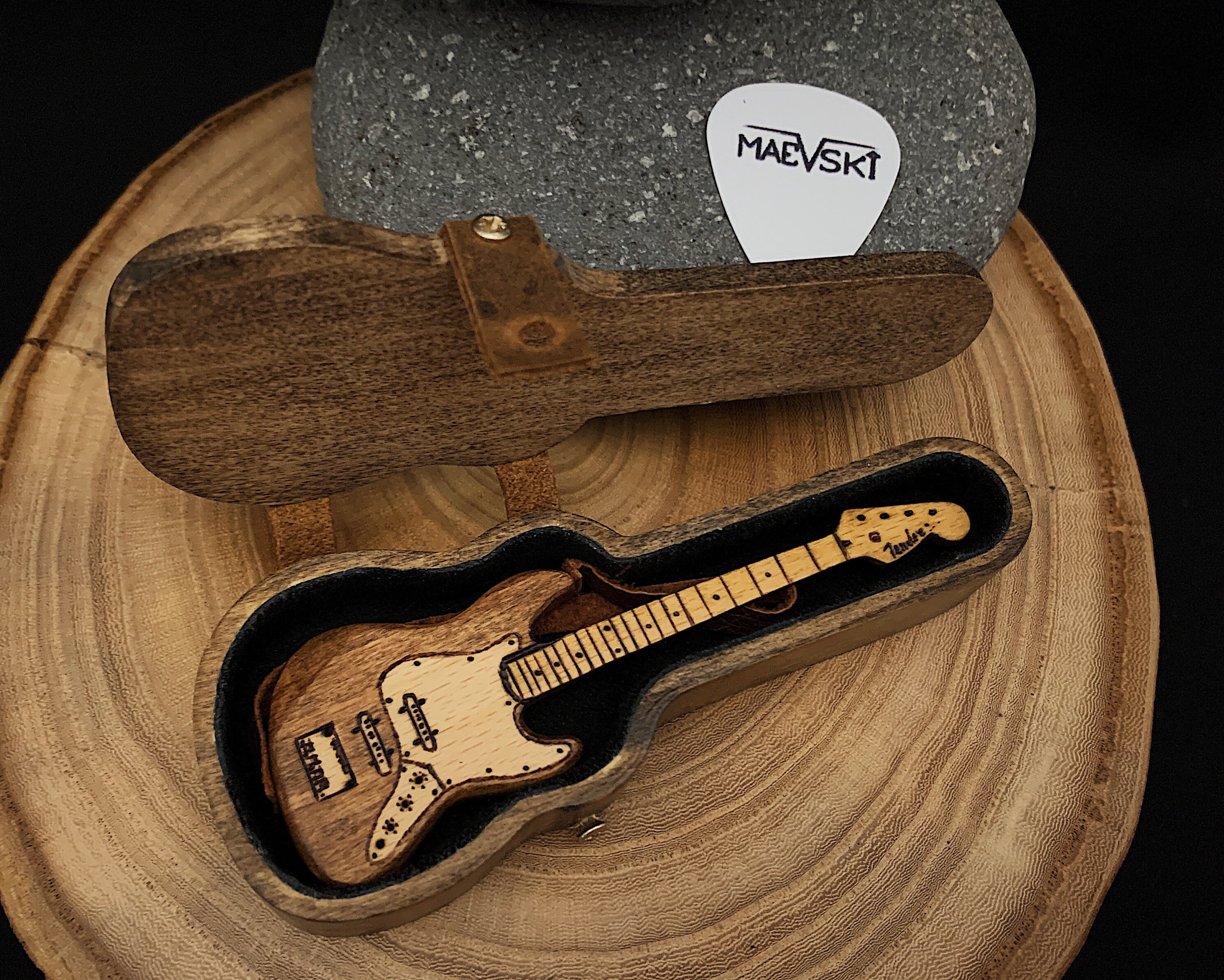 Gift for him Bass guitar 3 & Guitar pick holder case Etsy