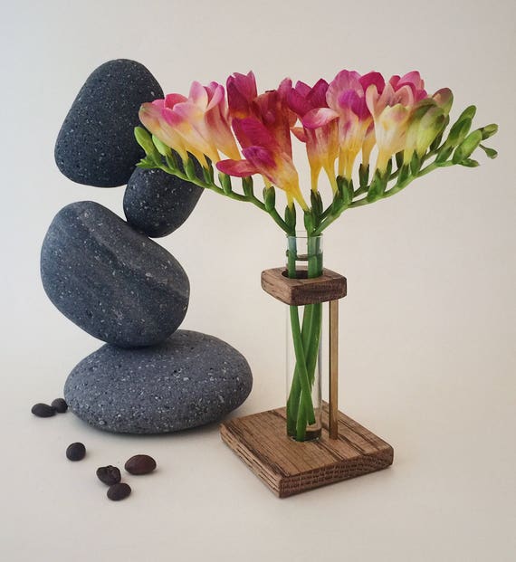 Test tube vase, Glass plant holder, Rustic centerpiece vase, Women gift idea, Spring decor flower container, Chemistry glass tube vase