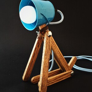 Blue wooden DOG lamp for kids Childrens bedroom night lamp Movable desk lamp for reading Modern table lamp Animal lamps Interior lighting image 1