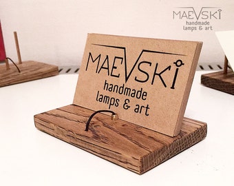 Business Card Holder for desk wood, Modern office decor, Business card stand, Wooden business card holder, Card display, Corporate gifts