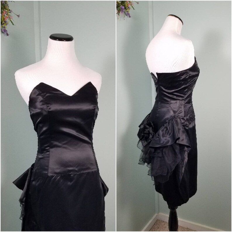 black 80s prom dress
