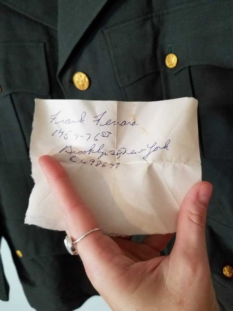 44 Chest Vtg Airborne Military Dress Jacket with Patches Sky Dragons Airborne Patched Dress Jacket