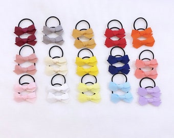 Baby Pigtail Bows || Toddler Pigtail Hair Ties || Mini Bows || Bow set
