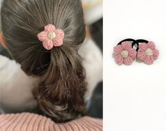Baby hair ties ,Toddler Pigtail Hair Ties ,Toddler hair bands ,Girls hair ties, Baby girl hair band  Nylon Hair Ties ,Crochet flower,