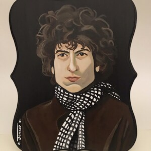 Bob Dylan Art Blonde on Blonde Painting - Acrylic on Wood Plaque - 9 by 12 inches