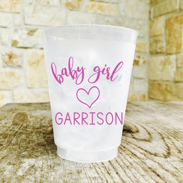 Personalized Baby Shower Cups, Shatterproof  Monogrammed, Custom, Frosted, Frost Flex, Baby Viewing, Sip and See, Brunch