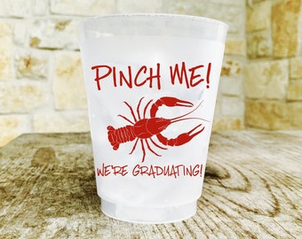 Personalized Crawfish Cups, Shatterproof, Custom, Frosted, Cocktail, Party, Graduation, Birthday, Lets Get Cray, Lobster, Boil, Pinch Me