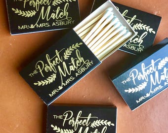 Wedding Matchboxes, Wedding Matches, Monogrammed, Personalized, Custom Matches, Wedding Favor, Perfect Match, We Got Lit, Sparks Flew