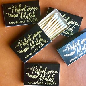 Wedding Matchboxes, Wedding Matches, Monogrammed, Personalized, Custom Matches, Wedding Favor, Perfect Match, We Got Lit, Sparks Flew