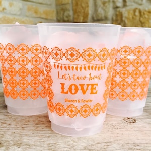 Fiesta Cups,  Personalized, Shatterproof, Monogrammed, Custom, Frost Flex, Engagement, Couples Shower, Lets Taco Bout Love, Fiesta