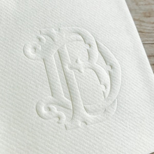 Embossed Linen Like Guest Towels, Dinner Napkins, Monogrammed, Paper, Personalized, Wedding Napkins, Restroom Towels, Elegance, Duogram