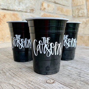 Personalized Soft Plastic Cups, 16 oz, Monogrammed, Custom, Party Cups, Wedding Cups, Shower Cups, Beer Pong, Keg Cups, Disposable, Cocktail