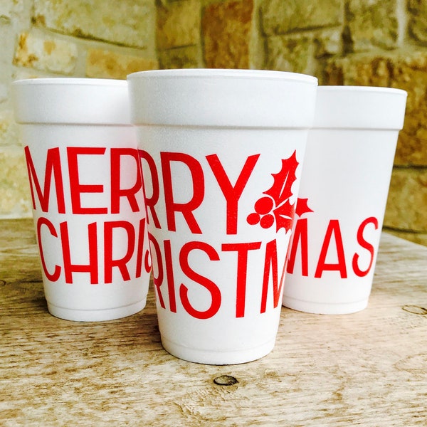 Christmas Foam Cups Etsy