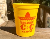 Personalized Fiesta Cup, Stadium, Plastic, 16 oz, Monogrammed, Custom, Sombrero, Cinco de Mayo, Day of the Dead, Cocktail Cups, Hostess Gift