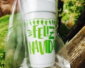 Personalized Christmas Cups, Monogrammed, Custom, Foam, Cheers, Holiday, Merry Margaritas, Sombrero, Cocktail Cup, Feliz Navidad
