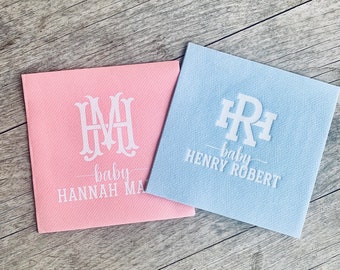 Personalized Linen Like Beverage Napkins, Wedding Napkins, Monogrammed, Paper, Cocktail, Wedding, Shower, Birthday, Hostess Gift, Elegance