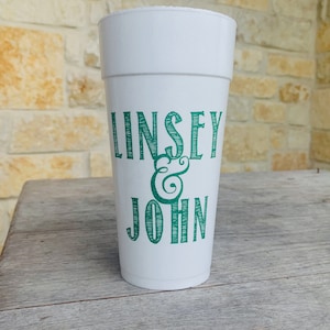 Personalized Cups, Foam, Monogrammed, Custom, Roadie, Cocktail Cups, Party, Wedding, Shower, Disposable Cups, Beach, Palm Tree, Styrofoam