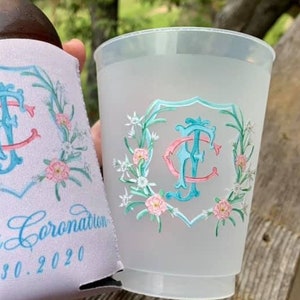 Full Color Personalized Cups, Digital, Shatterproof, Monogrammed, Frosted, Frost Flex, Cocktail, Wine, Party, Wedding, Shower, Watercolor