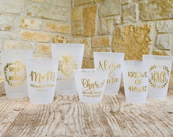 Personalized Cups, Shatterproof, Monogrammed, Custom, Frosted, Frost Flex, Cocktail Cups, Wine Cups, Party Cup, Wedding Cups, Shower Cups