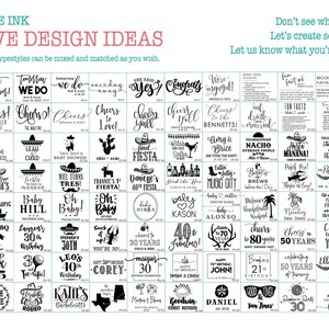 Hand Lettered Cups, Personalized, Monogrammed, Custom, Party, Foam, Wrapped Text, Cocktail Cups, Family Cups, Hostess Gift, Styrofoam imagen 8