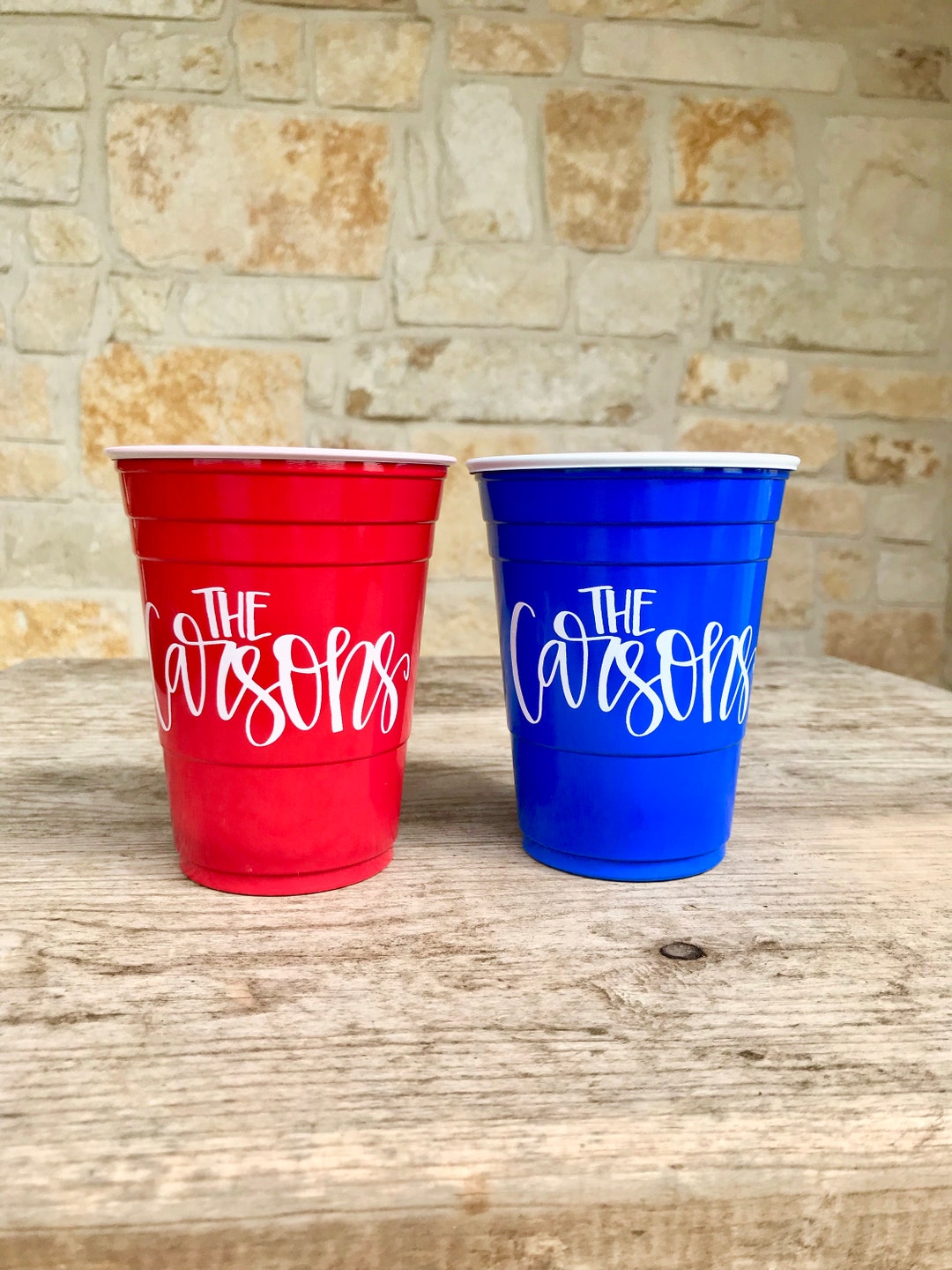 Personalized Soft Plastic Cups, 16 Oz, Monogrammed, Custom, Party Cups