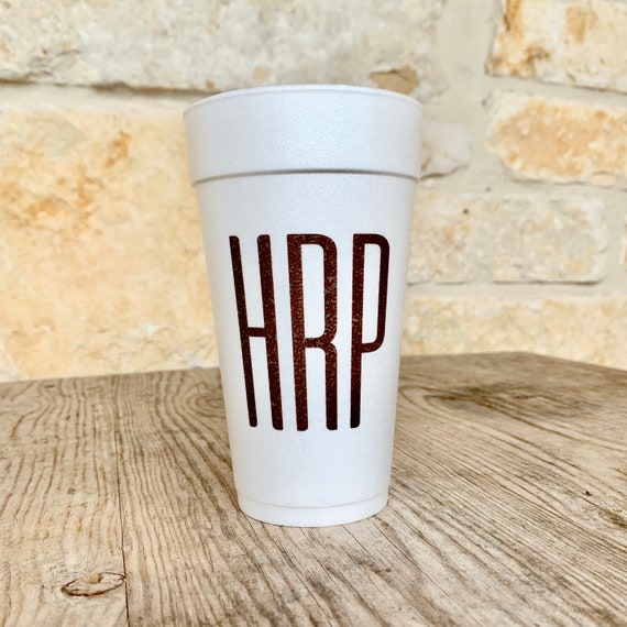 Monogrammed Foam Cups 2