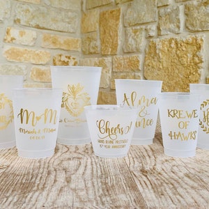 Personalized Cups, Shatterproof, Monogrammed, Custom, Frosted, Frost Flex, Cocktail Cups, Wine Cups, Party Cup, Wedding Cups, Shower Cups