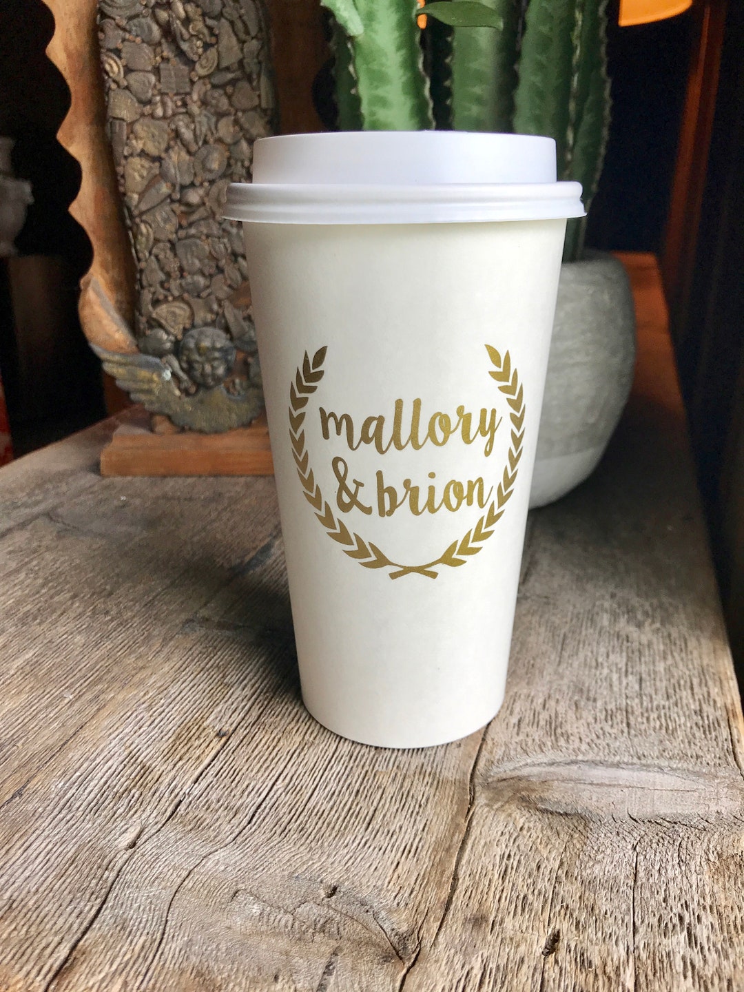 Personalized Disposable Coffee Cups, Monogrammed, Custom, Disposable