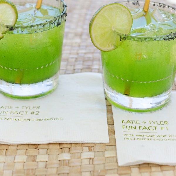 Fun Fact Cocktail Napkins Etsy