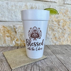 Thanksgiving Cups, Thanksgiving Cups, Monogrammed, Custom, Happy Thanksgiving, Turkey Cups, Friendsgiving Cups, Styrofoam, Hostess Gift