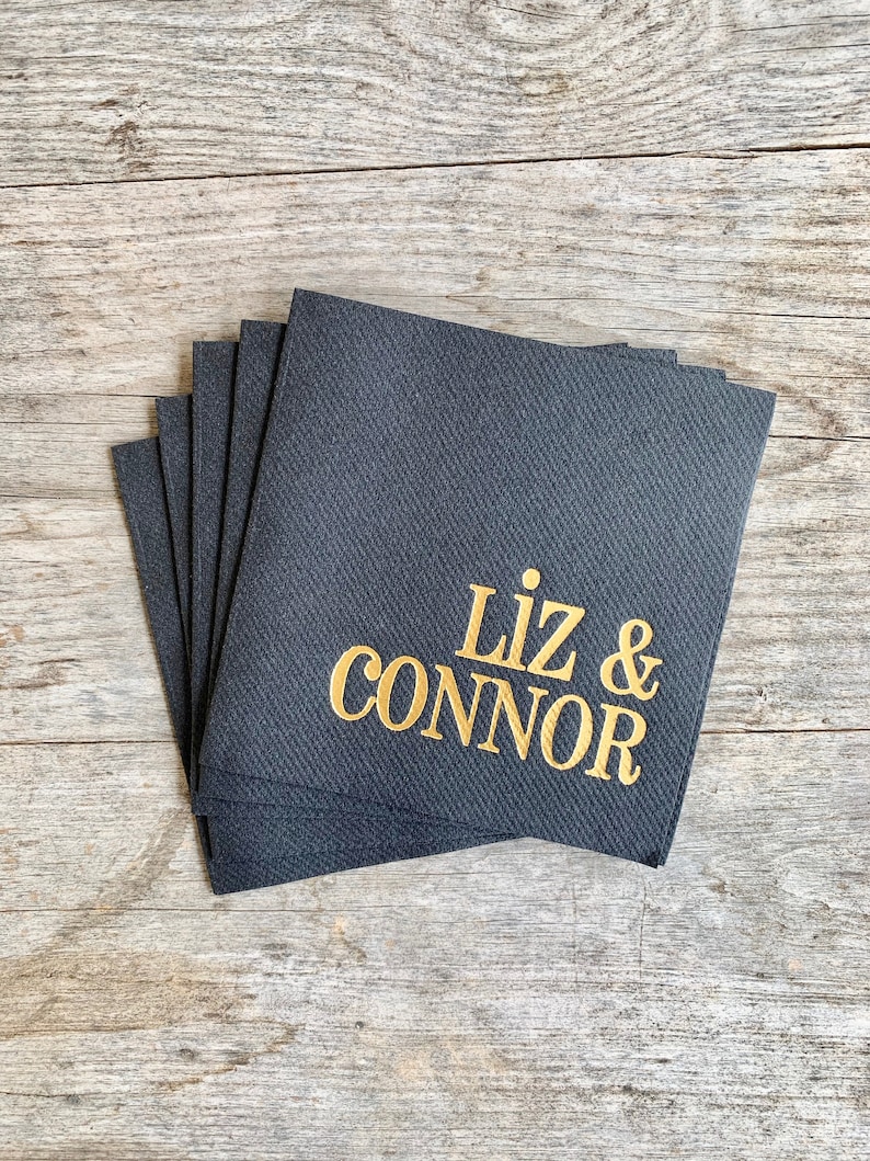 Personalized Linen Like Napkins Custom Monogrammed Paper Etsy