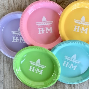 Personalized Plates, Disposable, Plastic, Monogrammed, Custom, Fiesta, Baby, Holiday, Thanksgiving, Christmas, Hanukkah, Wedding, Birthday