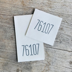 Zip Code Linen Like Napkins, Monogrammed, Paper, Restroom, Personalized, Dinner Napkins, Wedding, Hostess Gift, Party, House, Guest Towel