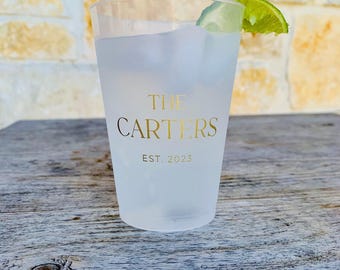 Personalized Cups, Shatterproof, Monogrammed, Custom, Frosted, Frost Flex, Cocktail Cups, Wine Cups, Party Cup, Wedding Cups, Shower Cups