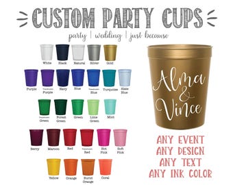 Personalized Cups, Stadium, 16 oz, Monogrammed, Custom, Plastic, Cocktail Cups, Wine Cups, Party Cup, Wedding Cups, Birthday, Shower, Roadie