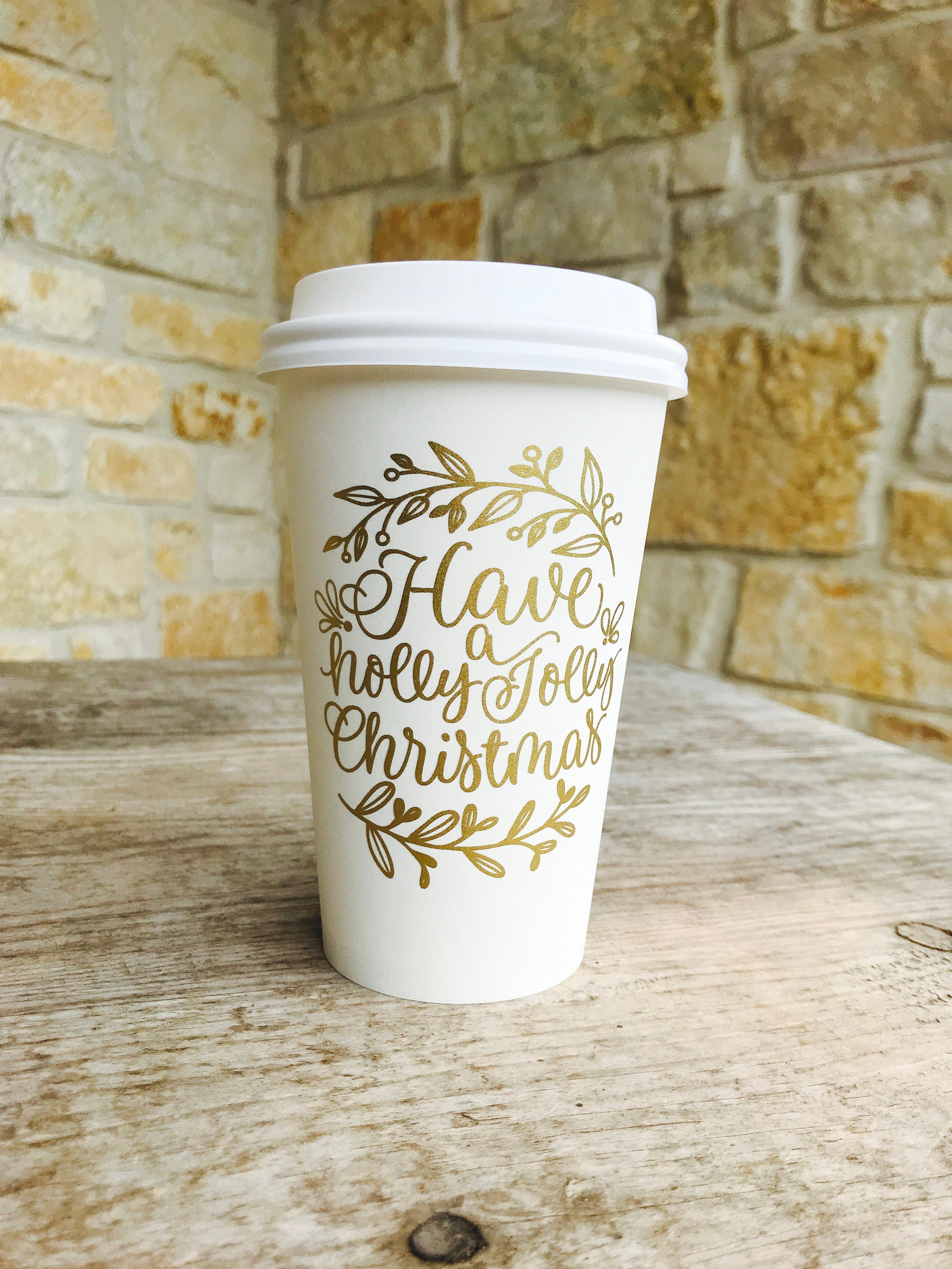 Personalized Disposable Coffee Cups Monogrammed Custom Etsy