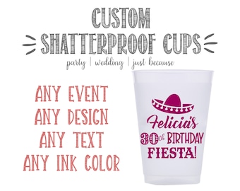 Personalized Cups, Shatterproof, Monogrammed, Custom, Frosted, Frost Flex, Cocktail Cups, Wine Cups, Party Cup, Wedding Cups, Shower Cups