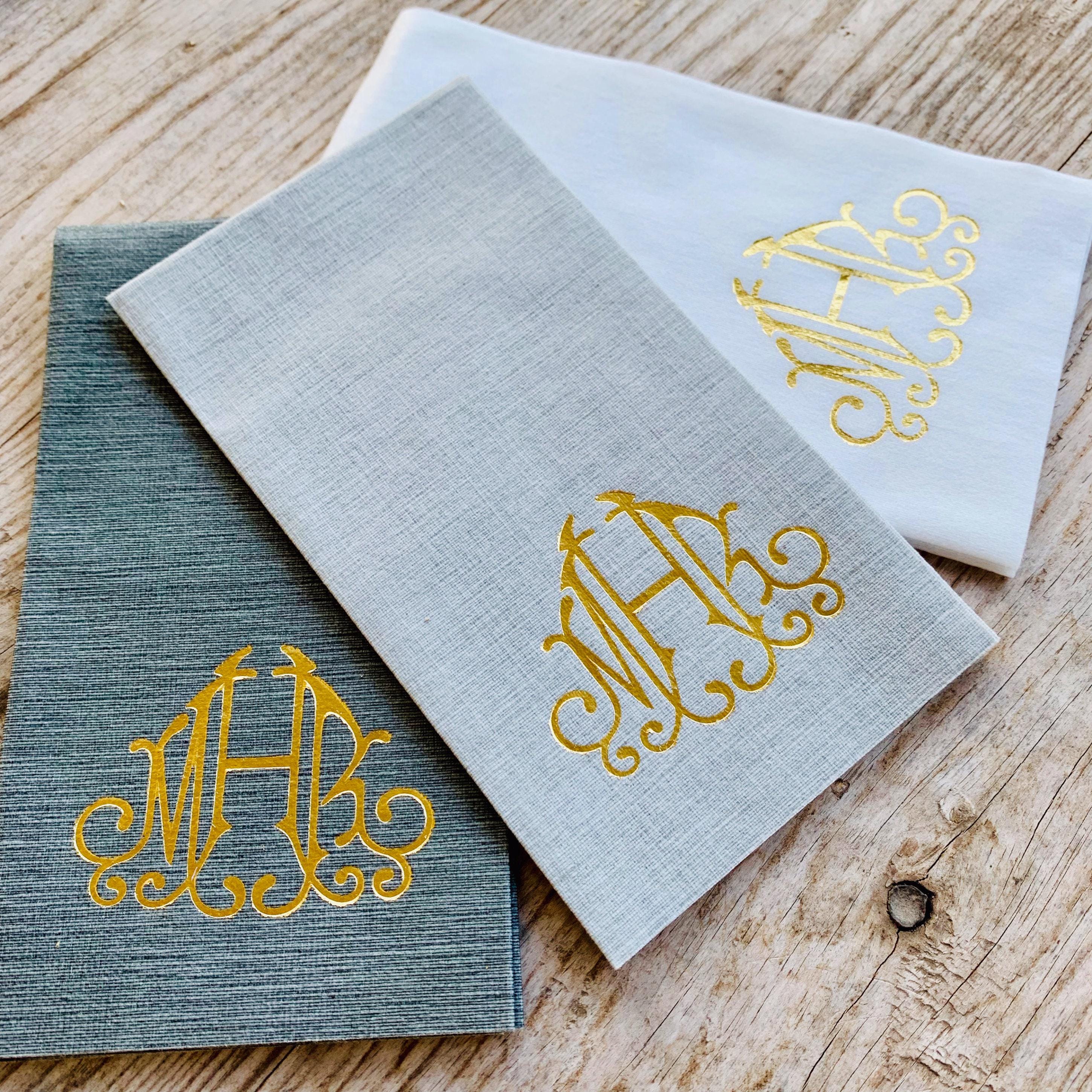 Monogrammed Linen Like Guest Towel Napkins, "bella", Custom, Paper ...