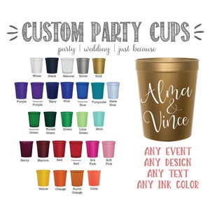 Personalized Cups, Stadium, 16 oz, Monogrammed, Custom, Plastic, Cocktail Cups, Wine Cups, Party Cup, Wedding Cups, Birthday, Shower, Roadie