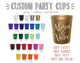 Personalized Cups, Stadium, 16 oz, Monogrammed, Custom, Plastic, Cocktail Cups, Wine Cups, Party Cup, Wedding Cups, Birthday, Shower, Roadie